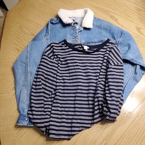 Forever 21 Jean jacket and long sleeve top